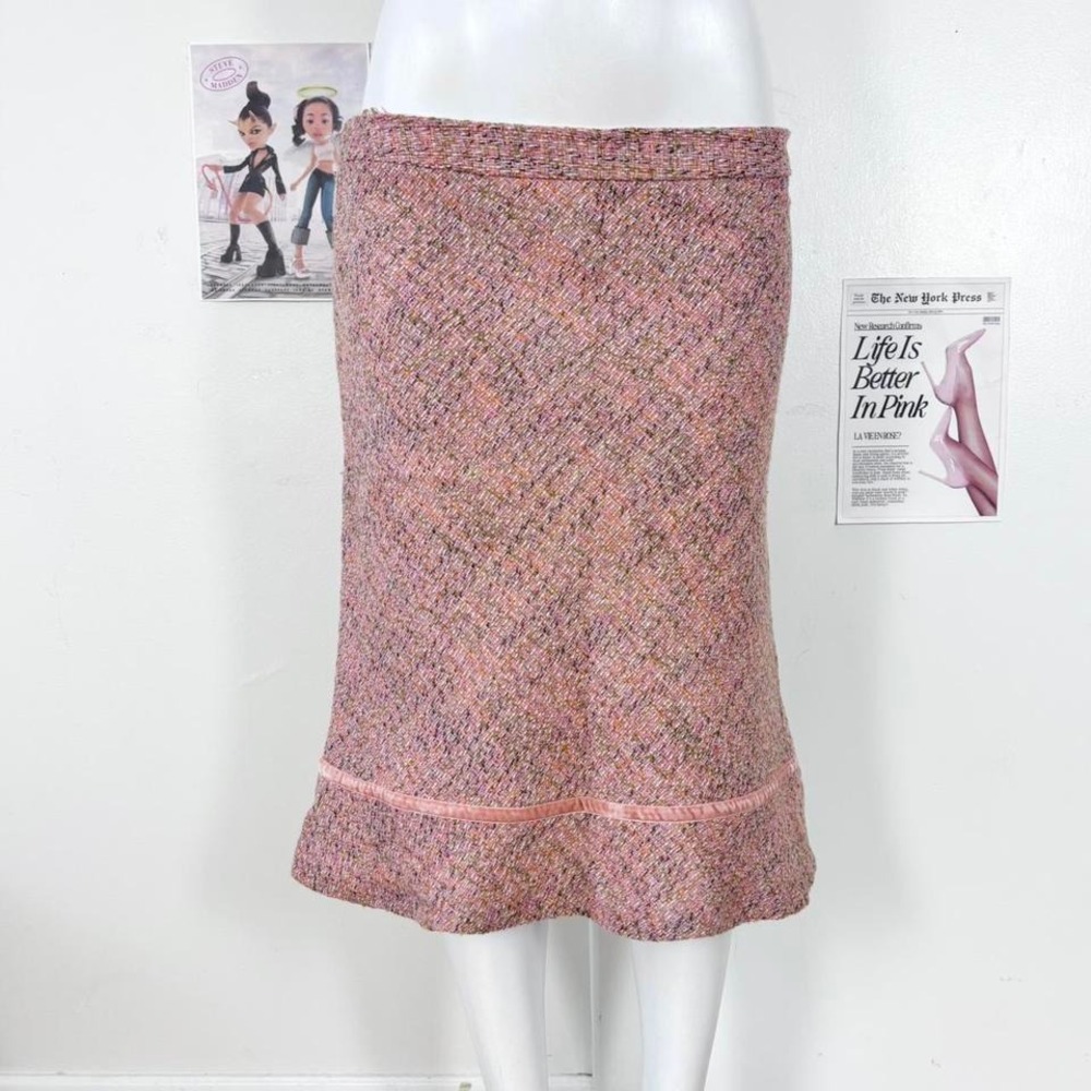vintage Gap Pink Tweed Midi Skirt – Size 12